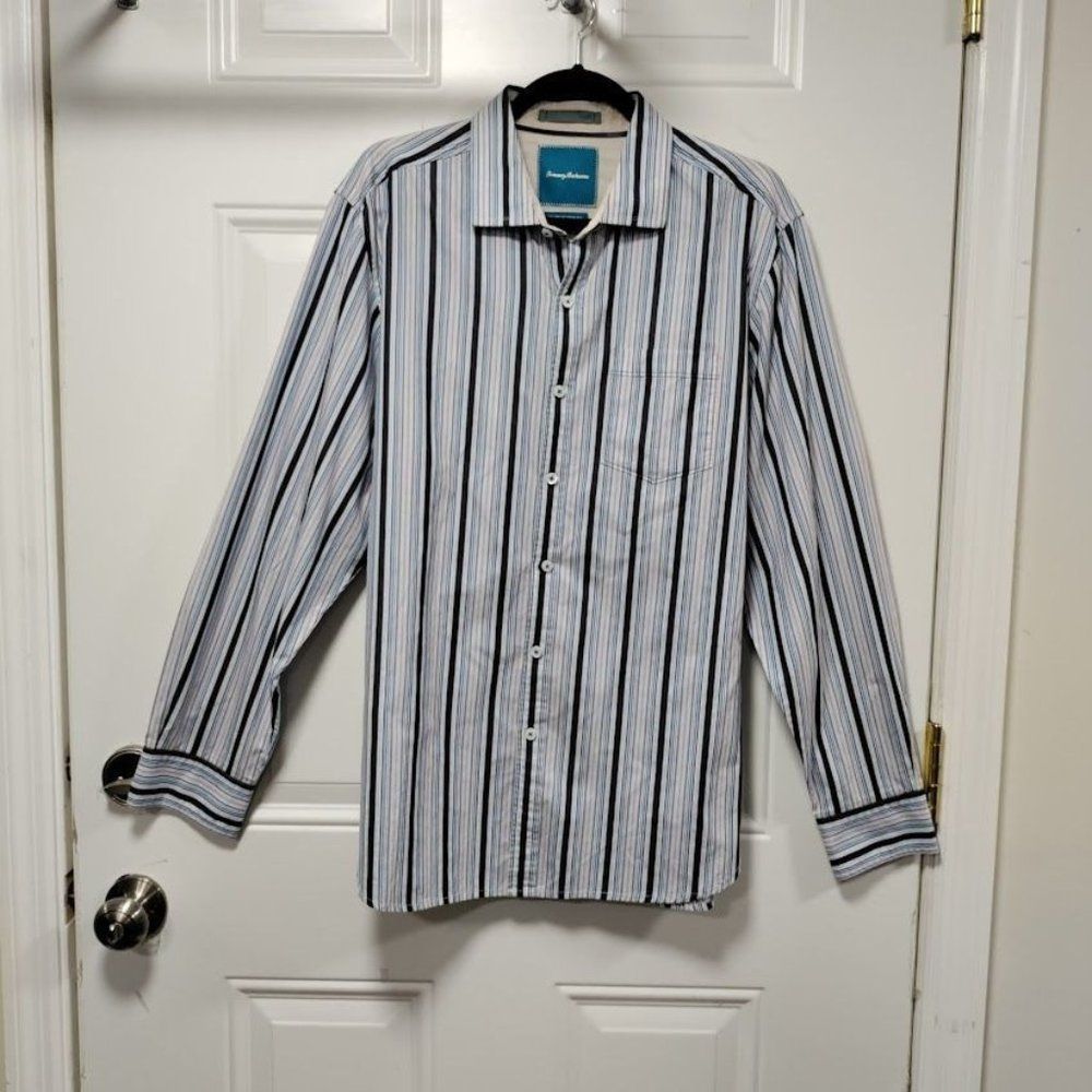 Tommy Bahama Island Modern Fit Stripped Button Down Shirt L